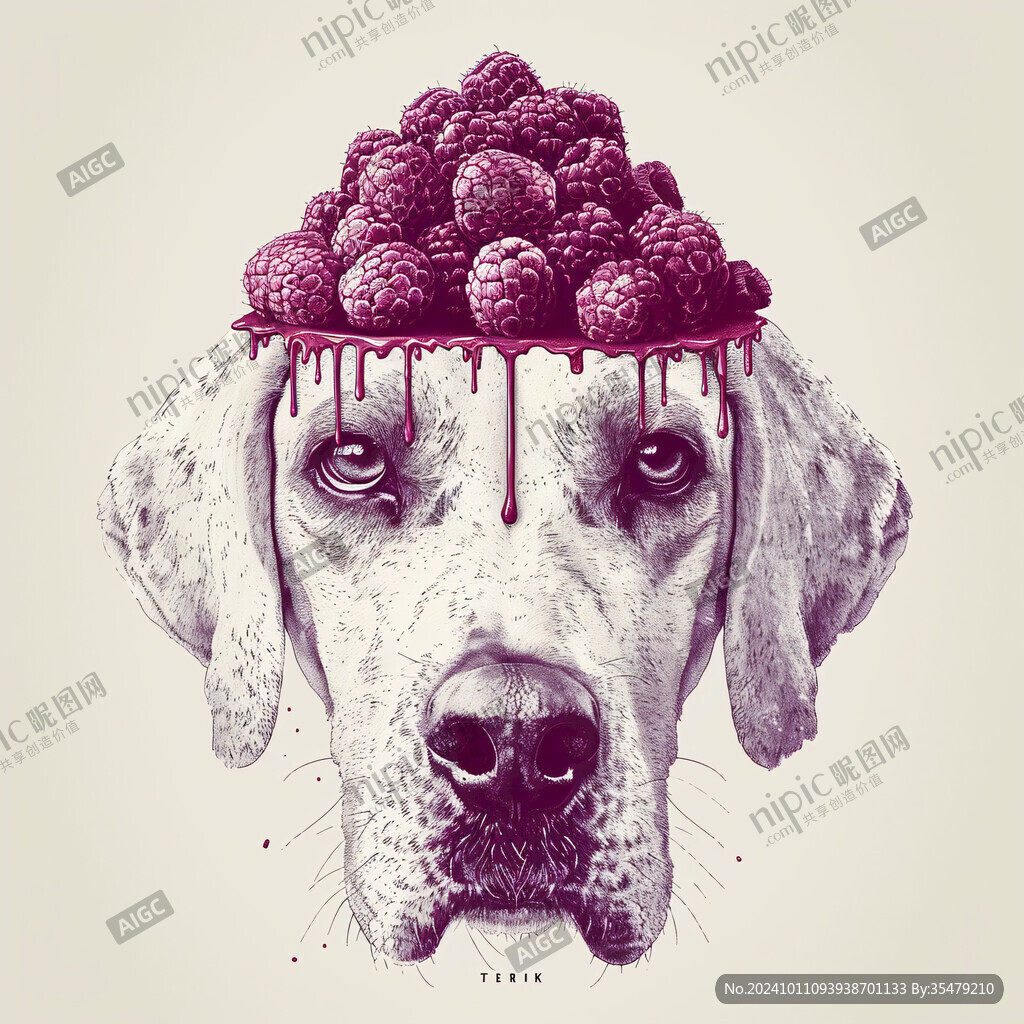 手绘狗狗插画海报