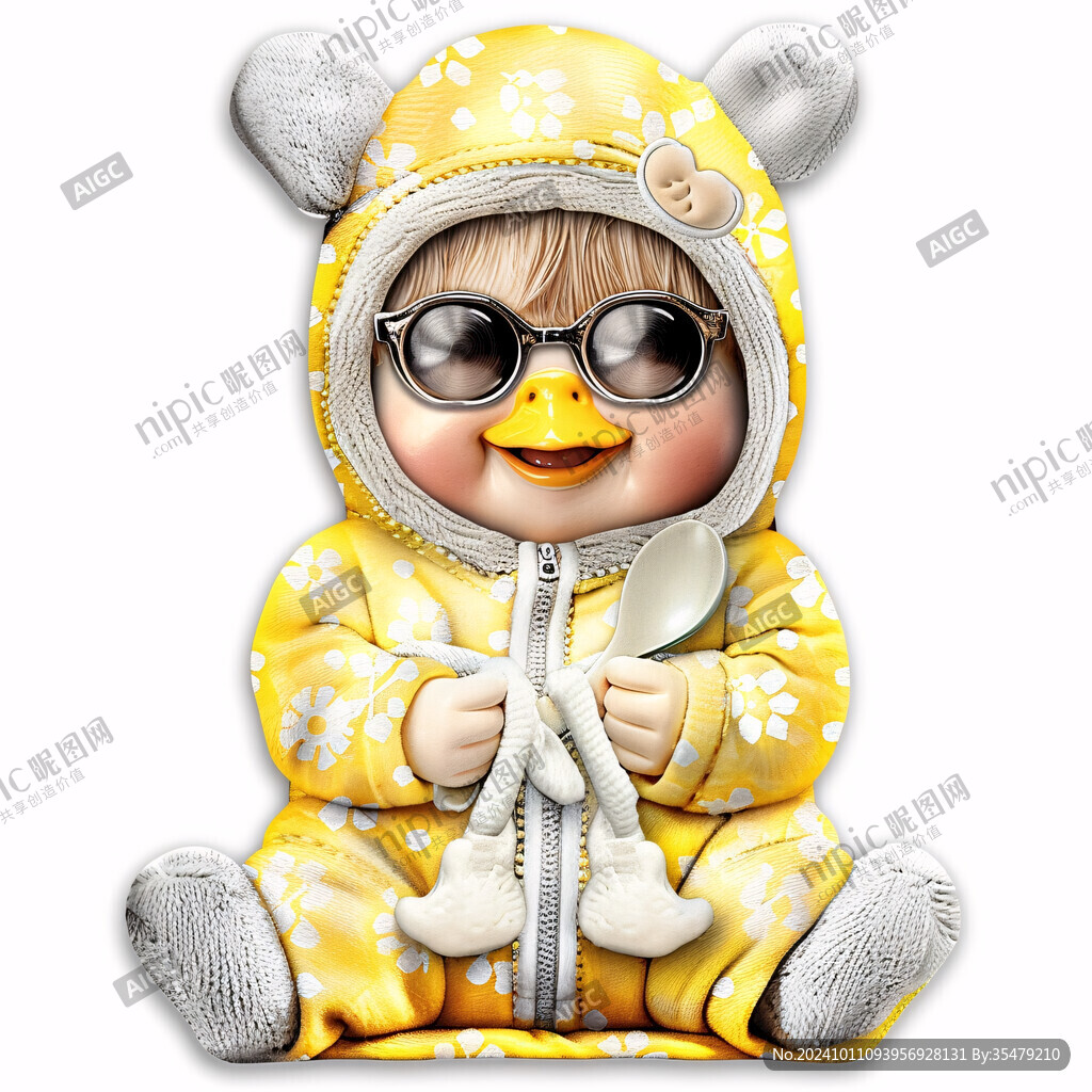 卡通可爱小熊穿棉衣