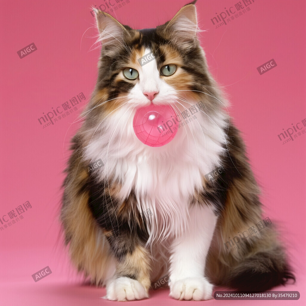 写实猫毛茸茸宠物插画