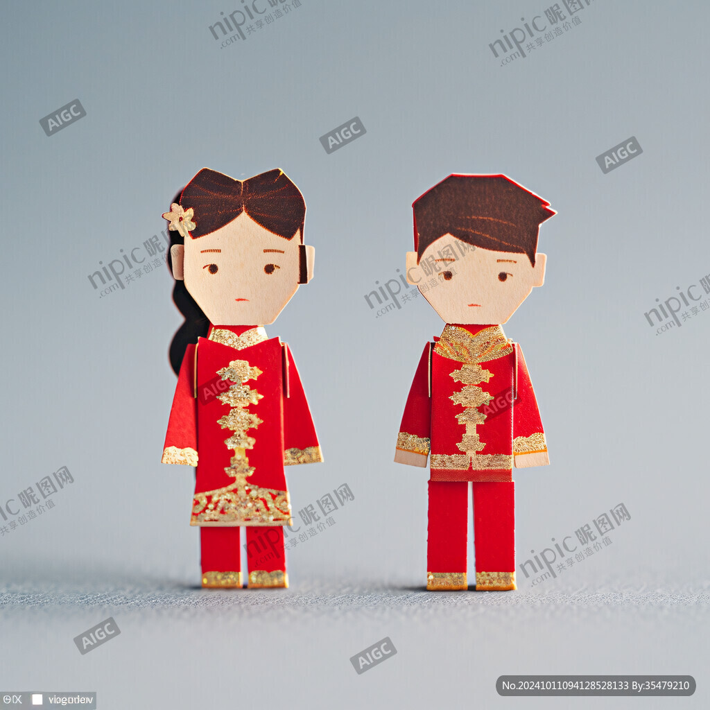 中式小夫妻玩偶