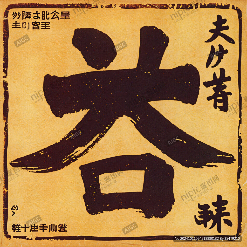 老茶头毛笔字