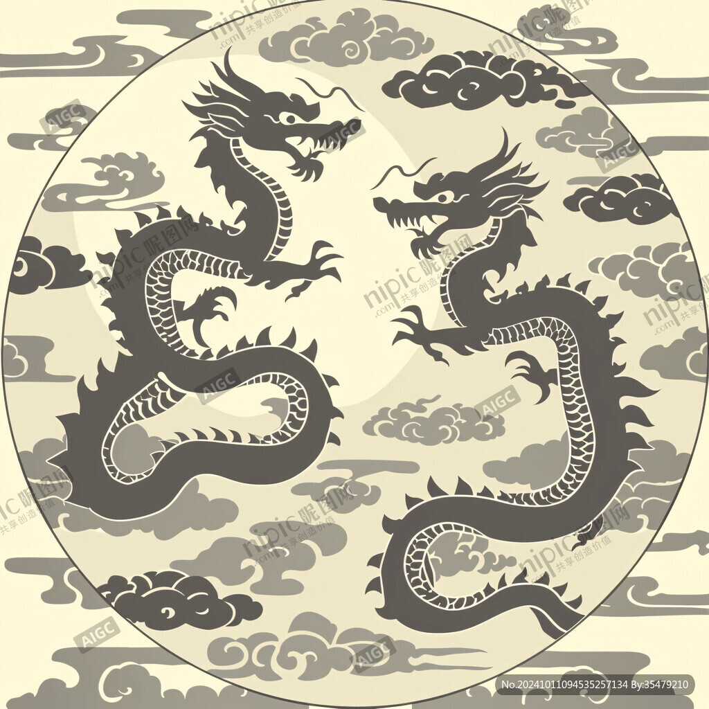 团龙纹样团龙图案