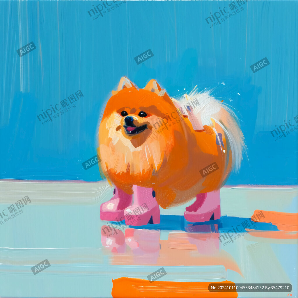 小狗趣味插画