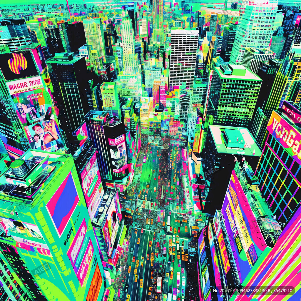 炫彩城市创意视觉画面