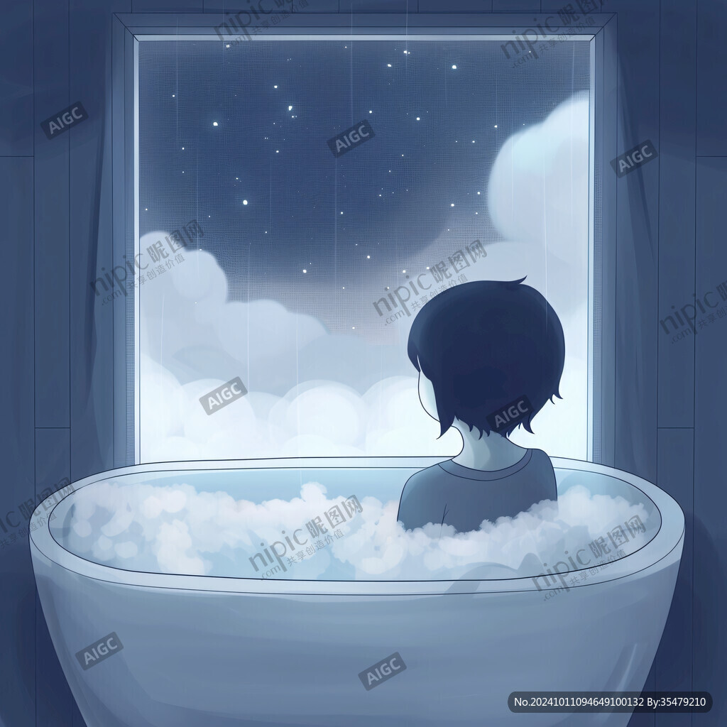 浴缸插画