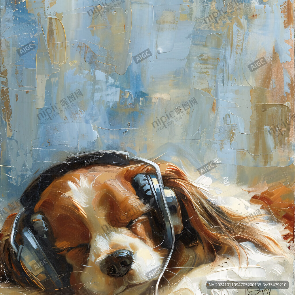 漂亮的狗狗油画