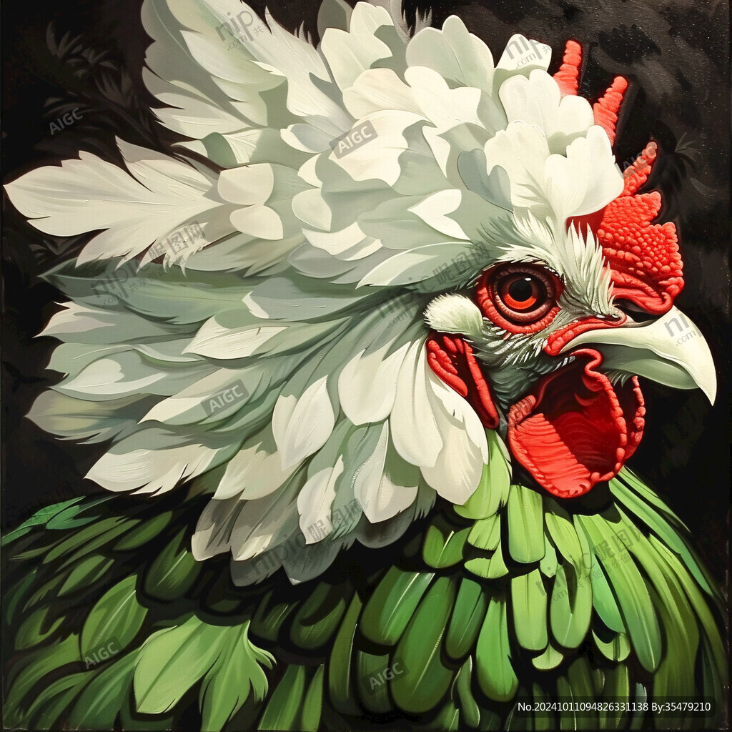 欧美复古公鸡铁皮画