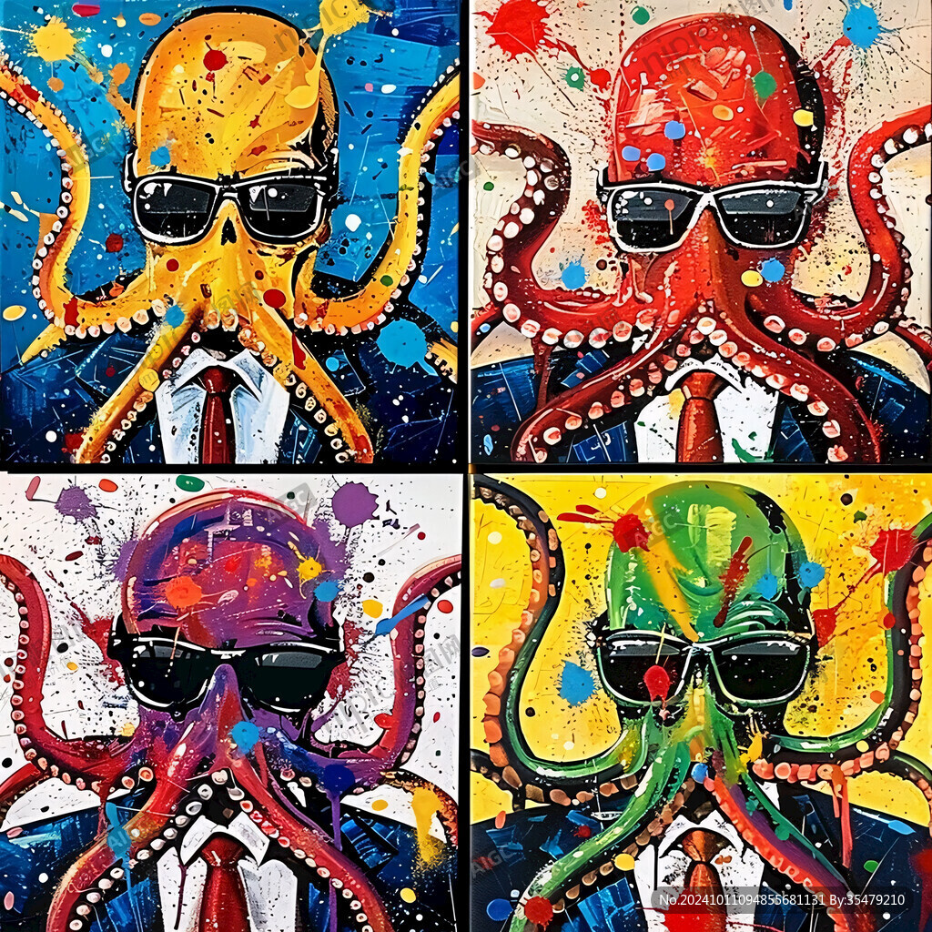 大章鱼立体画