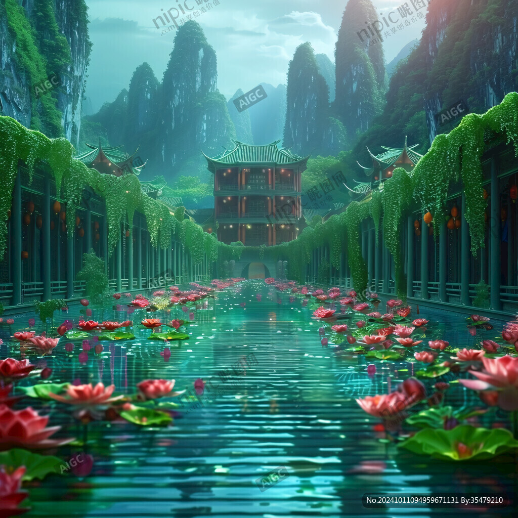 宫殿楼阁仙境仙人大殿