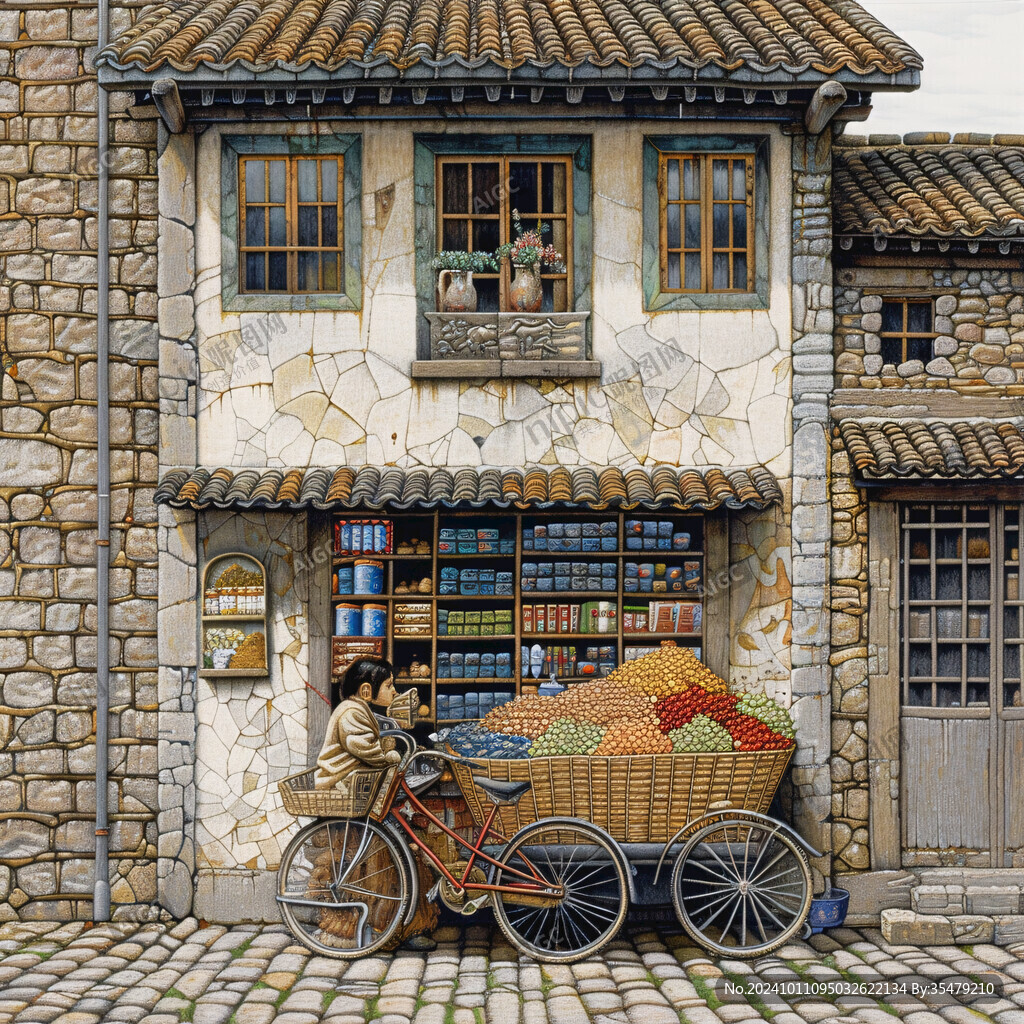 怀旧杂货铺壁画