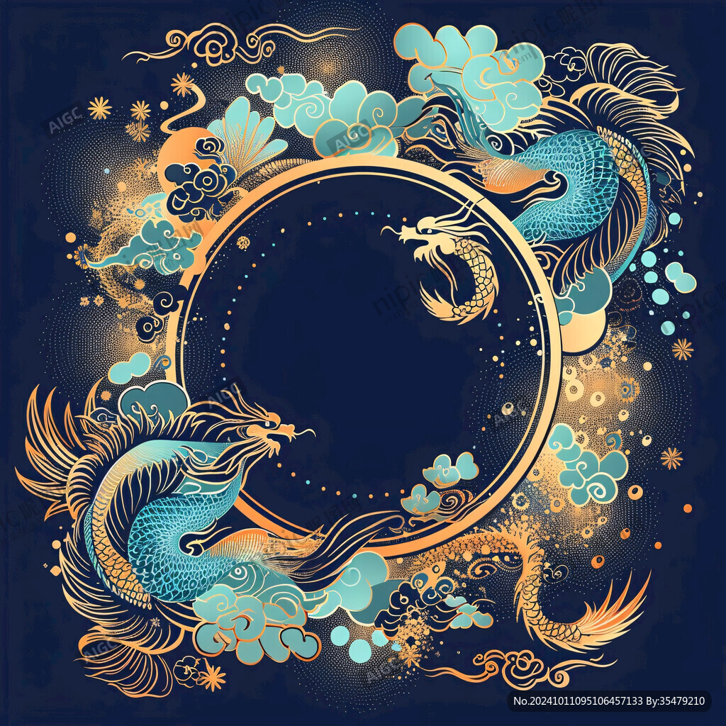 龙年背景边框