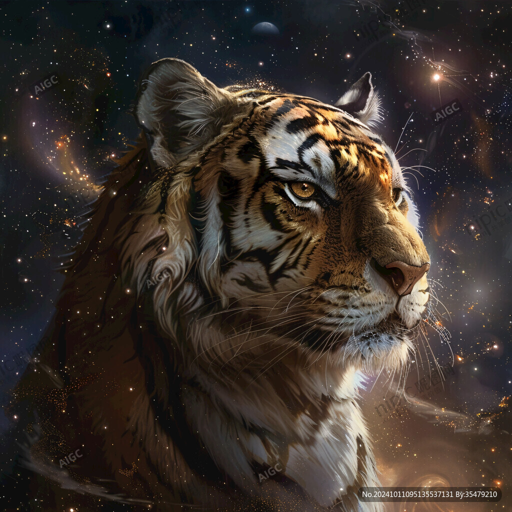 星空下的老虎
