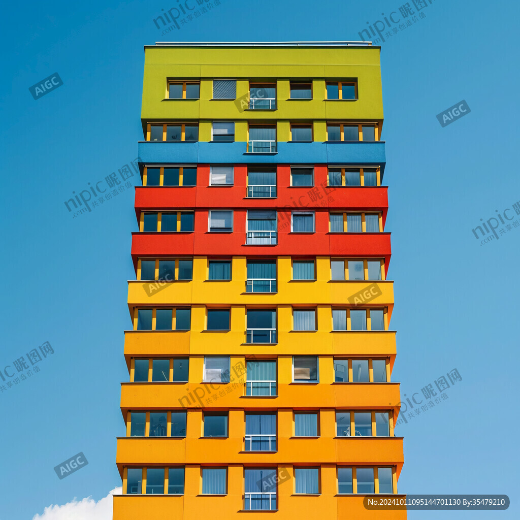 彩色色块建筑