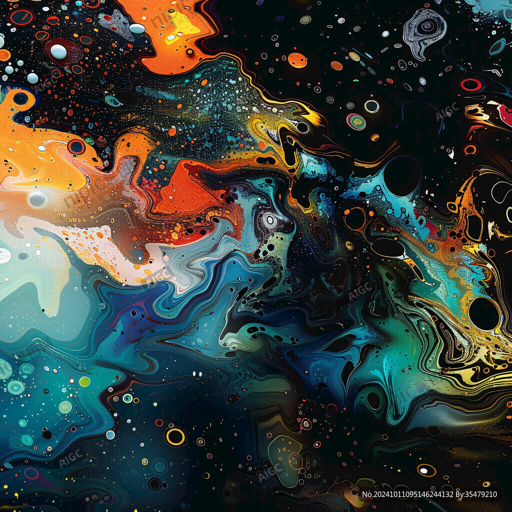 星空流体抽象画