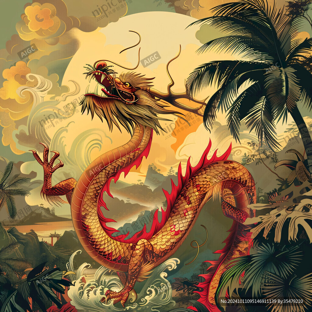 国潮风龙插画