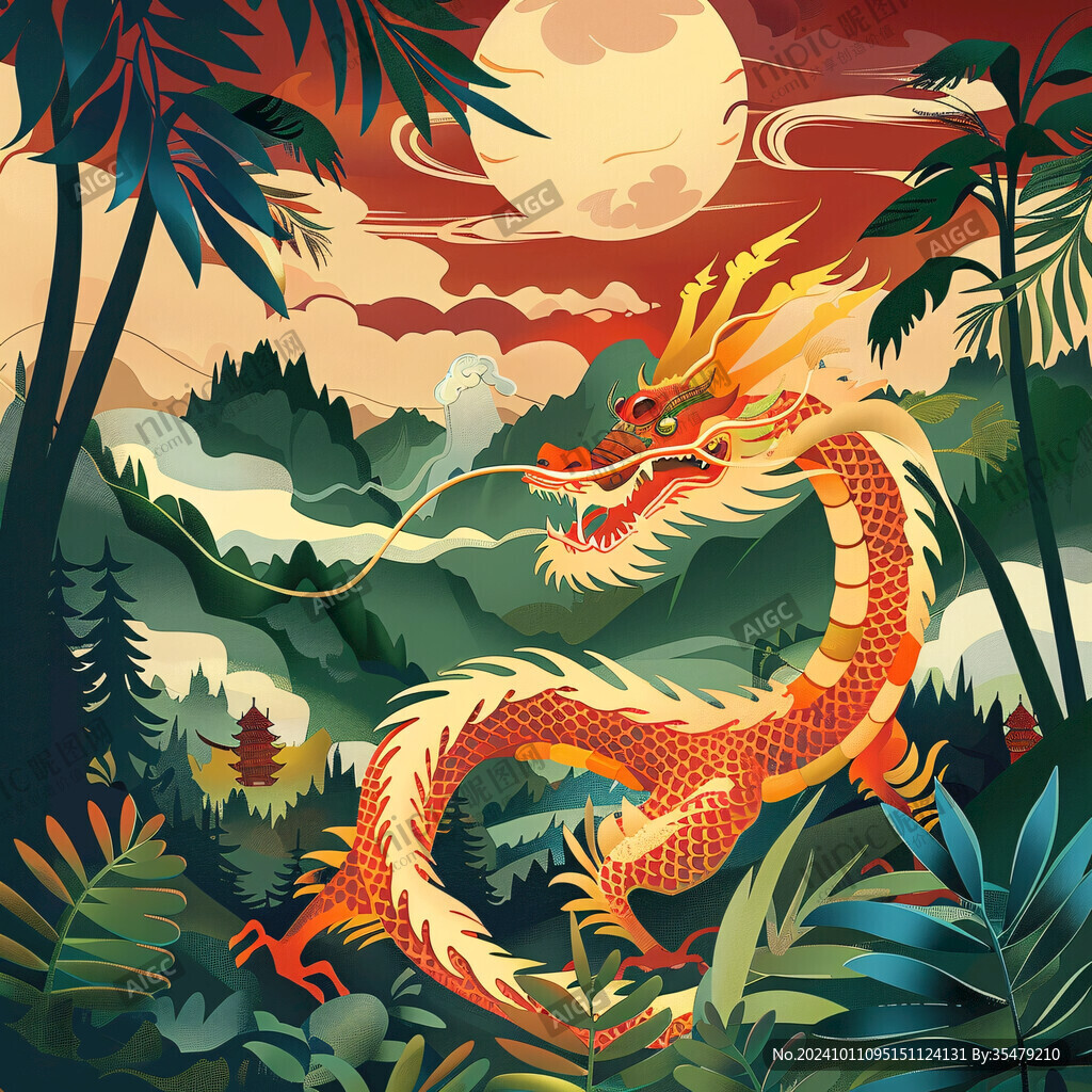 国潮风龙插画