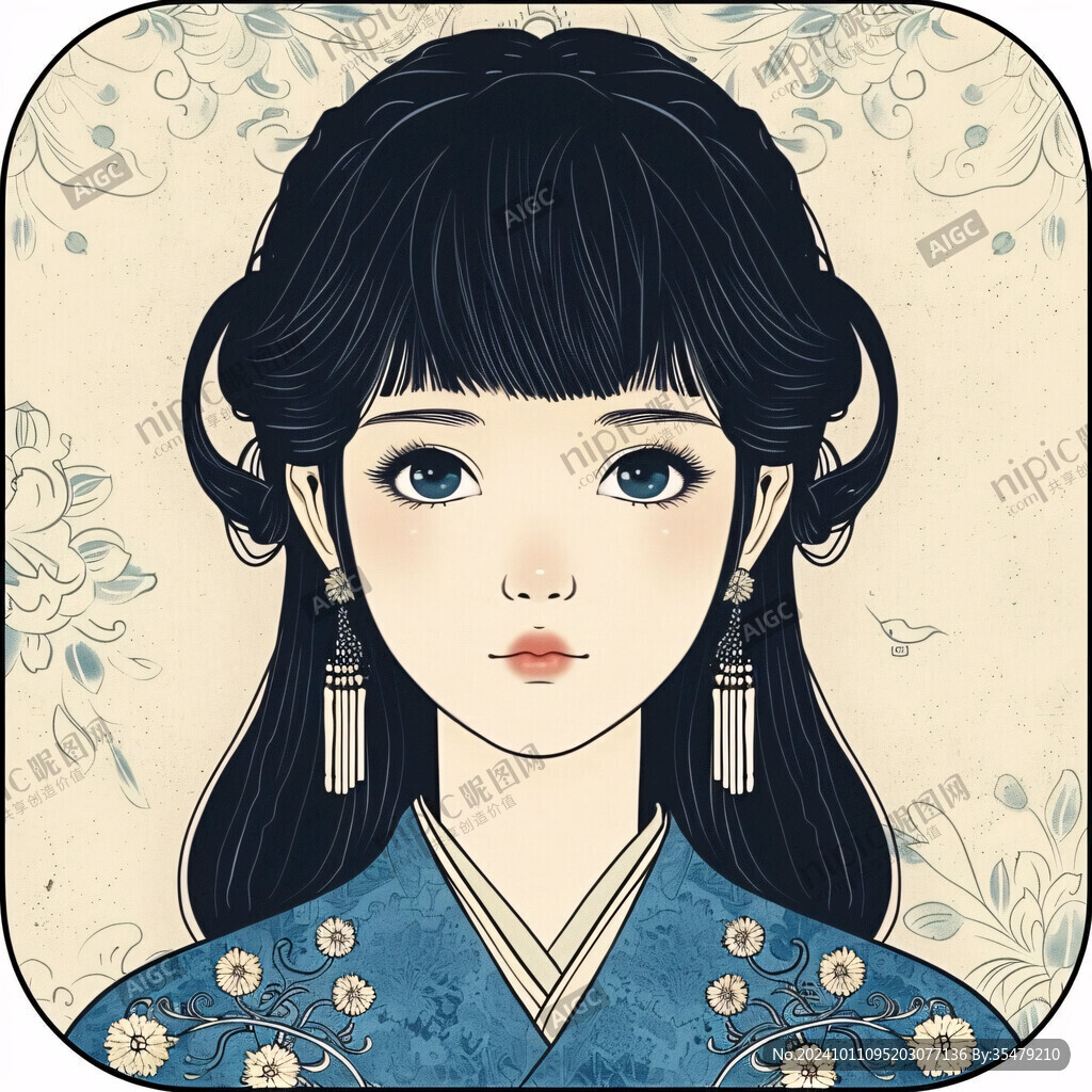 卡通古代美女头像