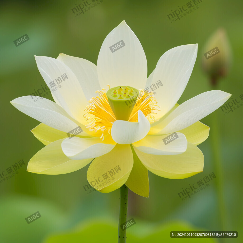 奶黄色荷花