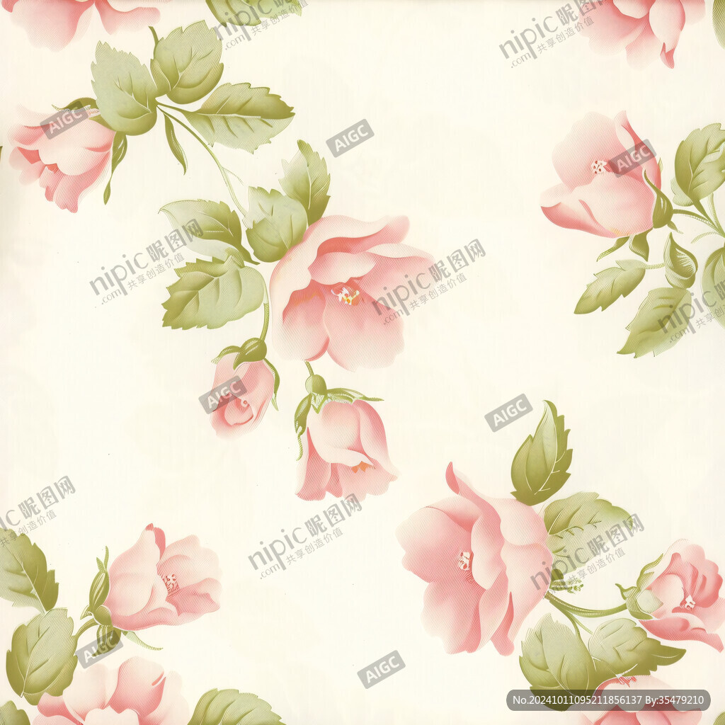玫瑰花大叶子花纹