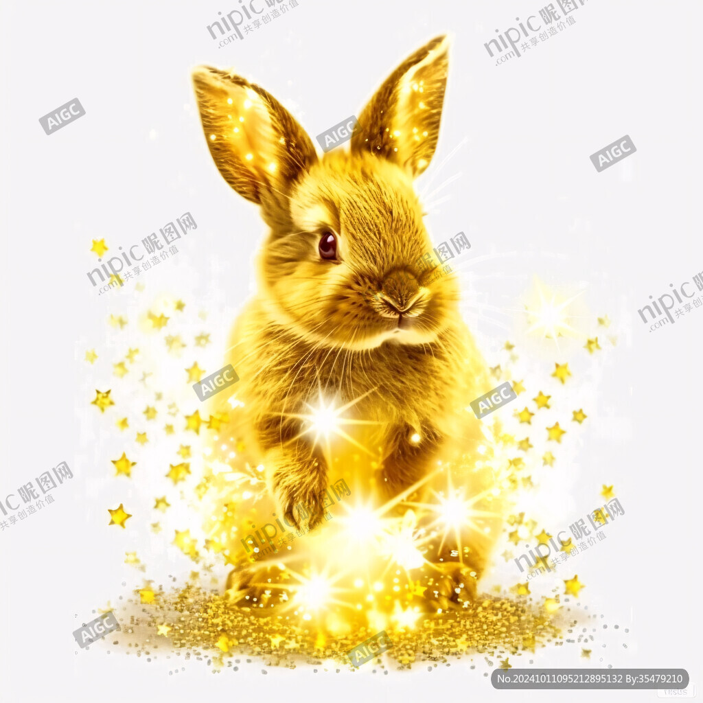 中秋金色兔子