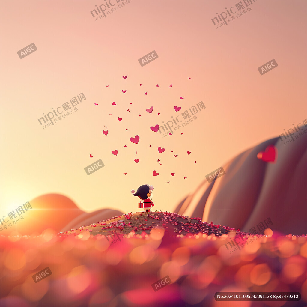 立体造型求婚背景