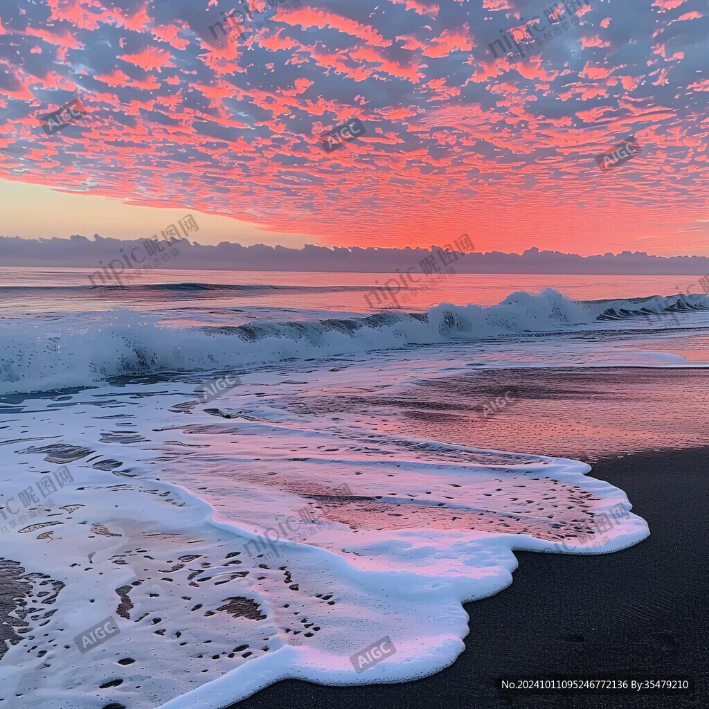 海边夕阳落日风景冰凌