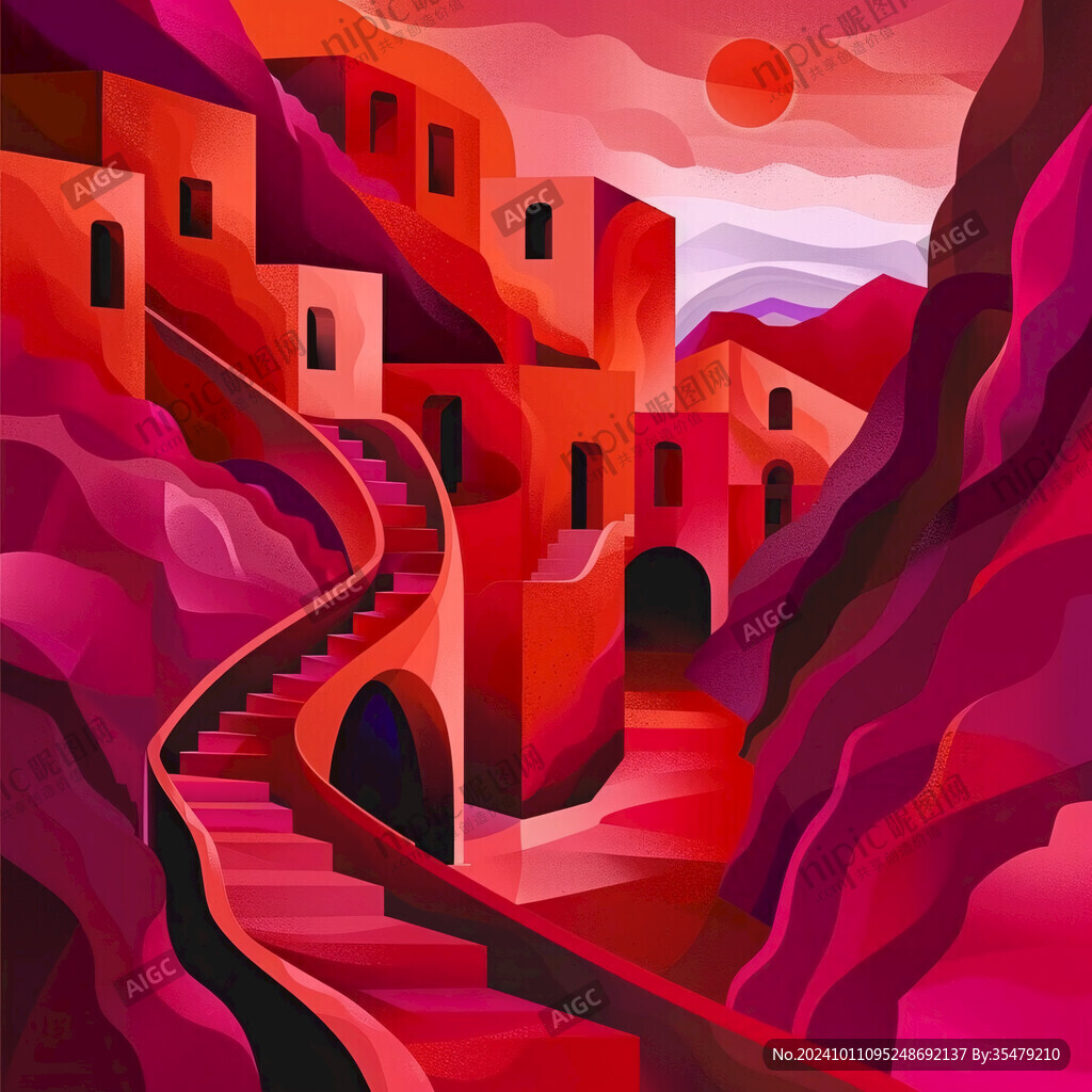 长城风景插画