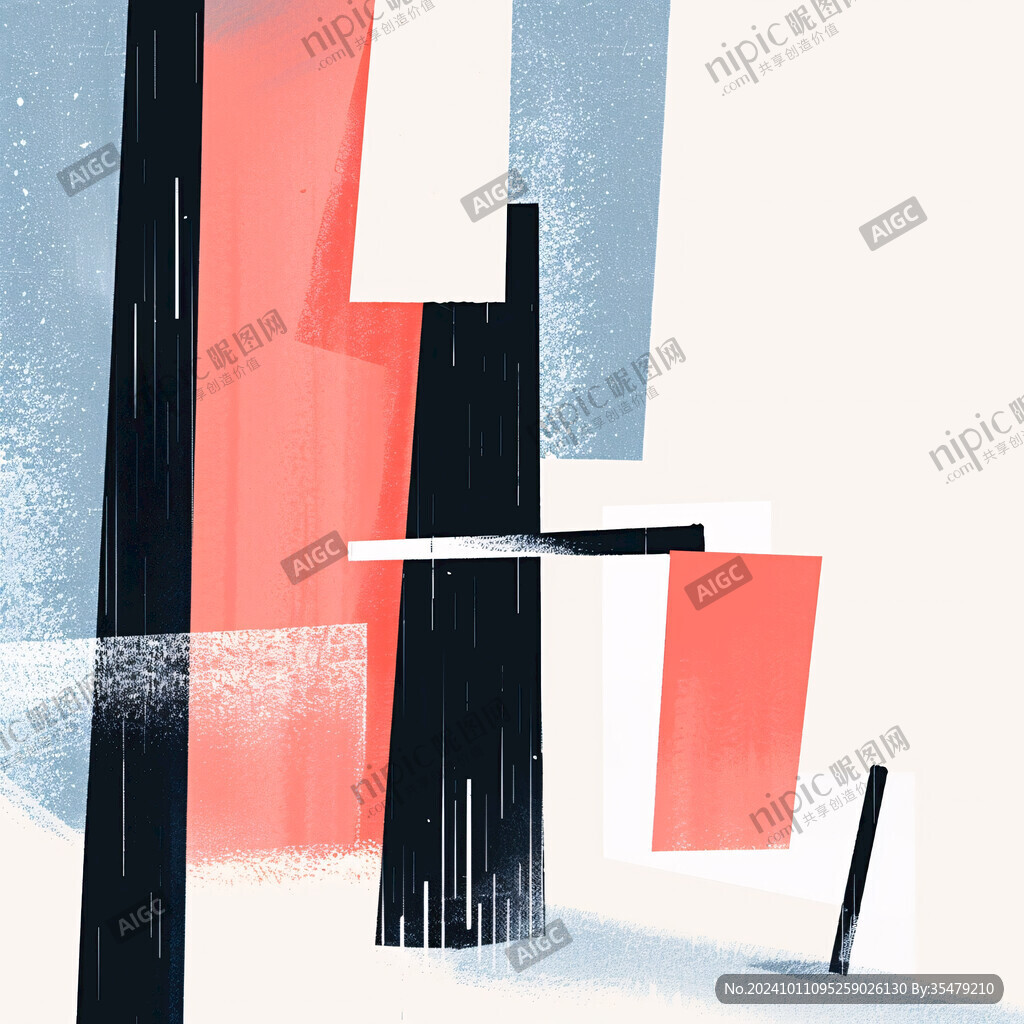 轻奢素雅色块挂画