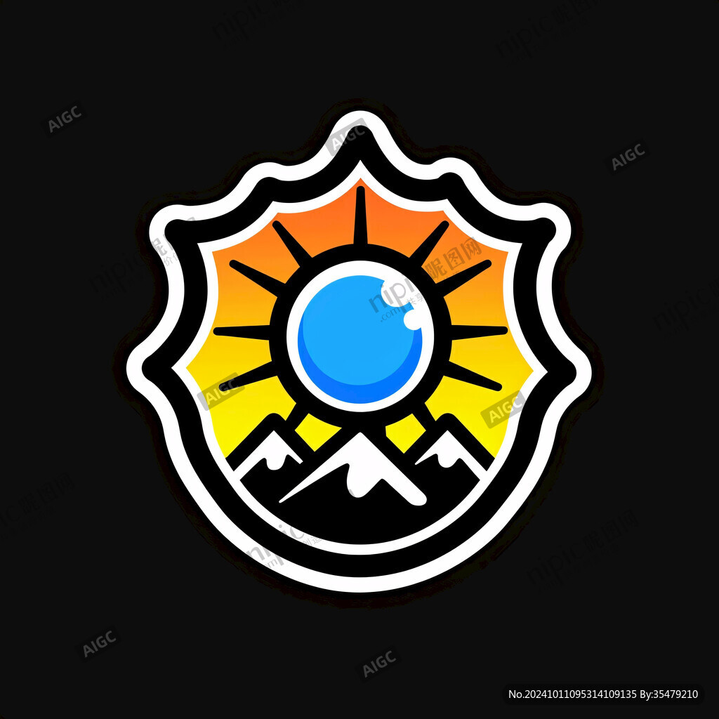 太阳和雪山logo