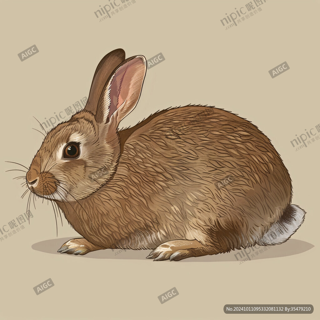 手绘兔子插画兔子