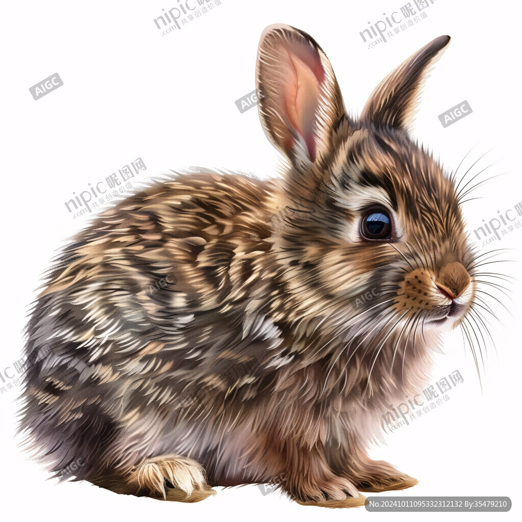 手绘兔子插画兔子