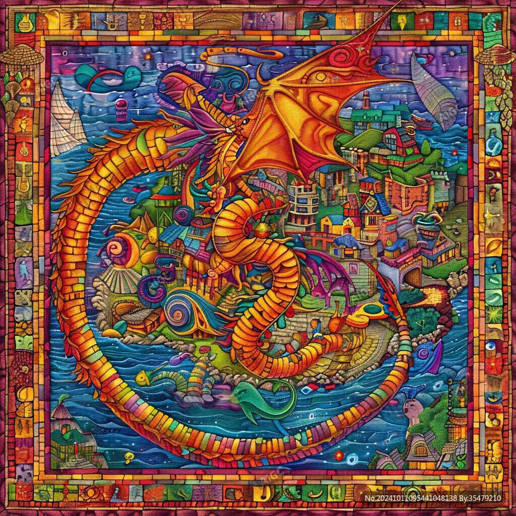 龙包装插画