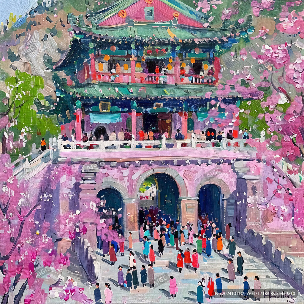 紫荆城门插画