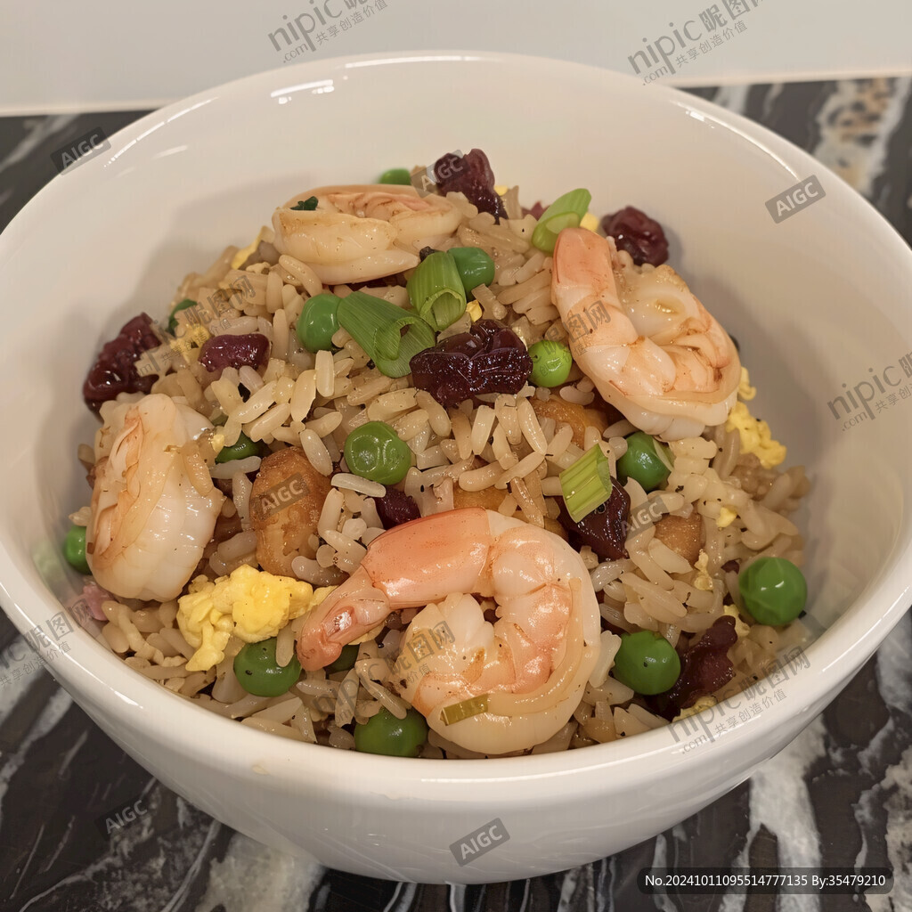 虾仁叉烧炒饭