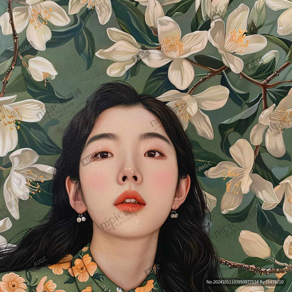 整容整形花季少女插画