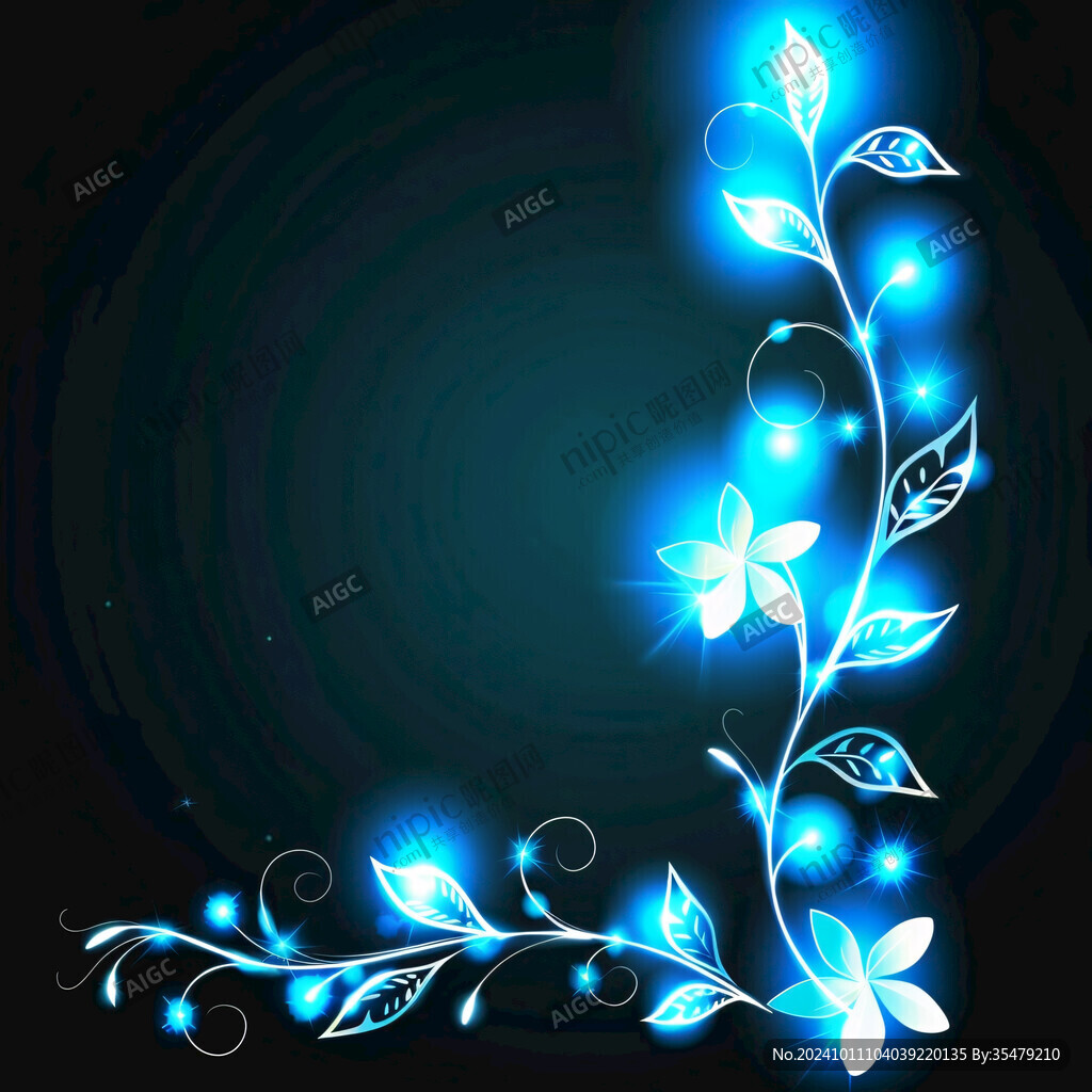 深蓝色浪漫深邃花纹