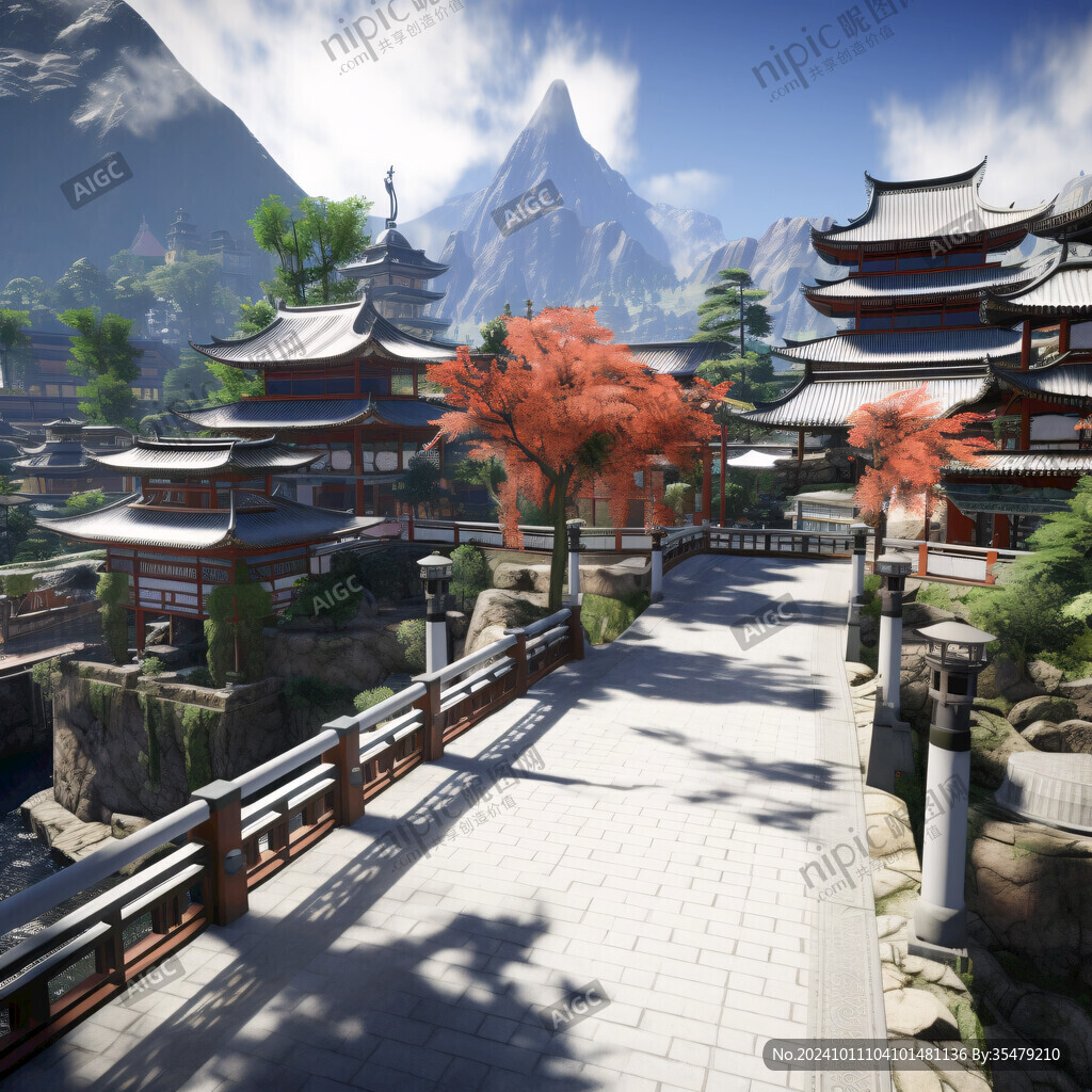 宫殿楼阁仙境仙人大殿