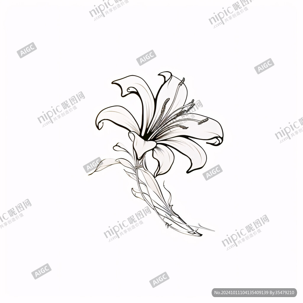 手绘中草药萱草插图画