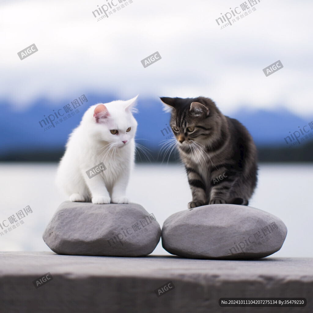 对视的猫咪