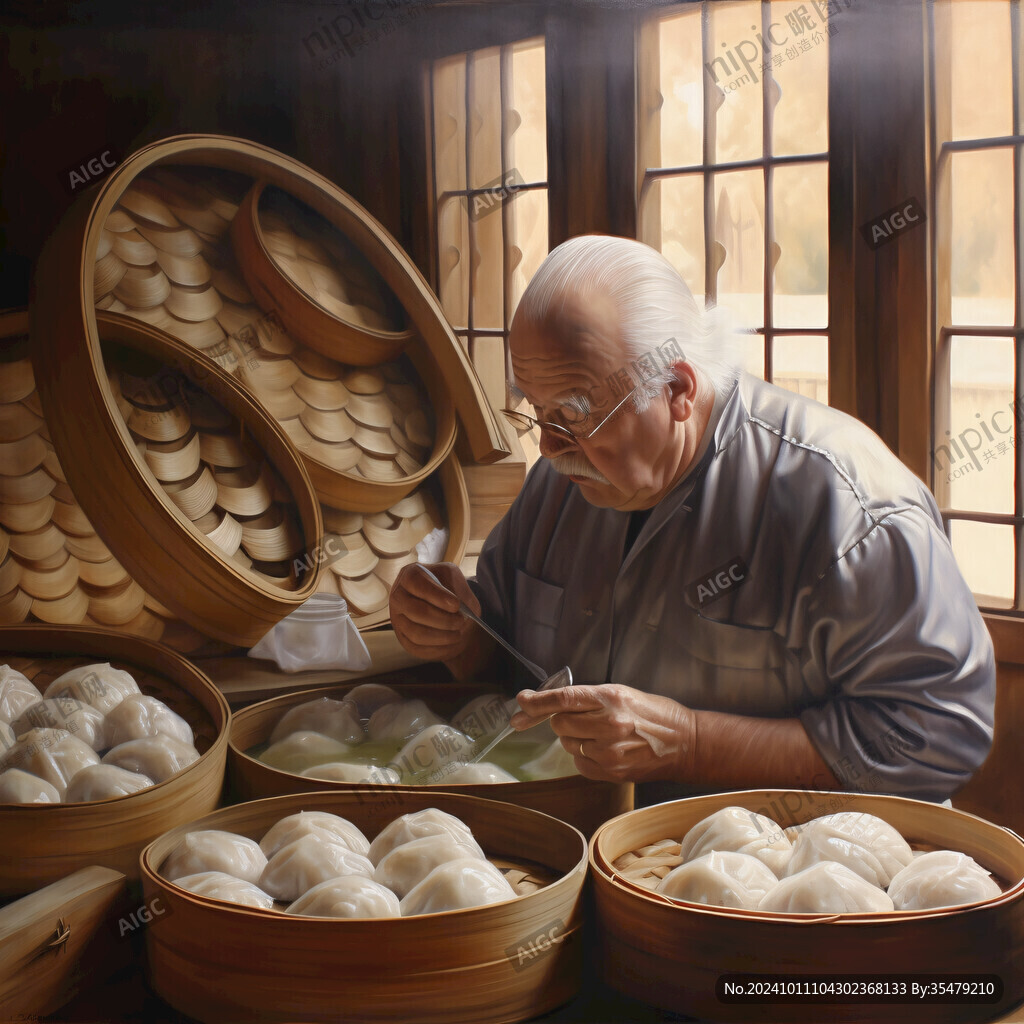 包饺子装饰画