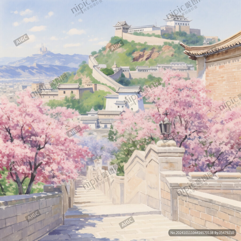长城风景插画