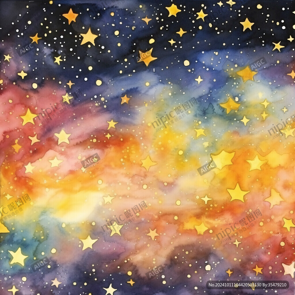 水彩广告背景星空背景