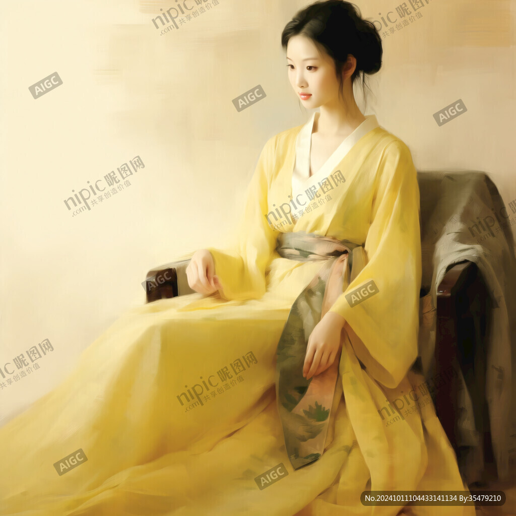 大宫女油画