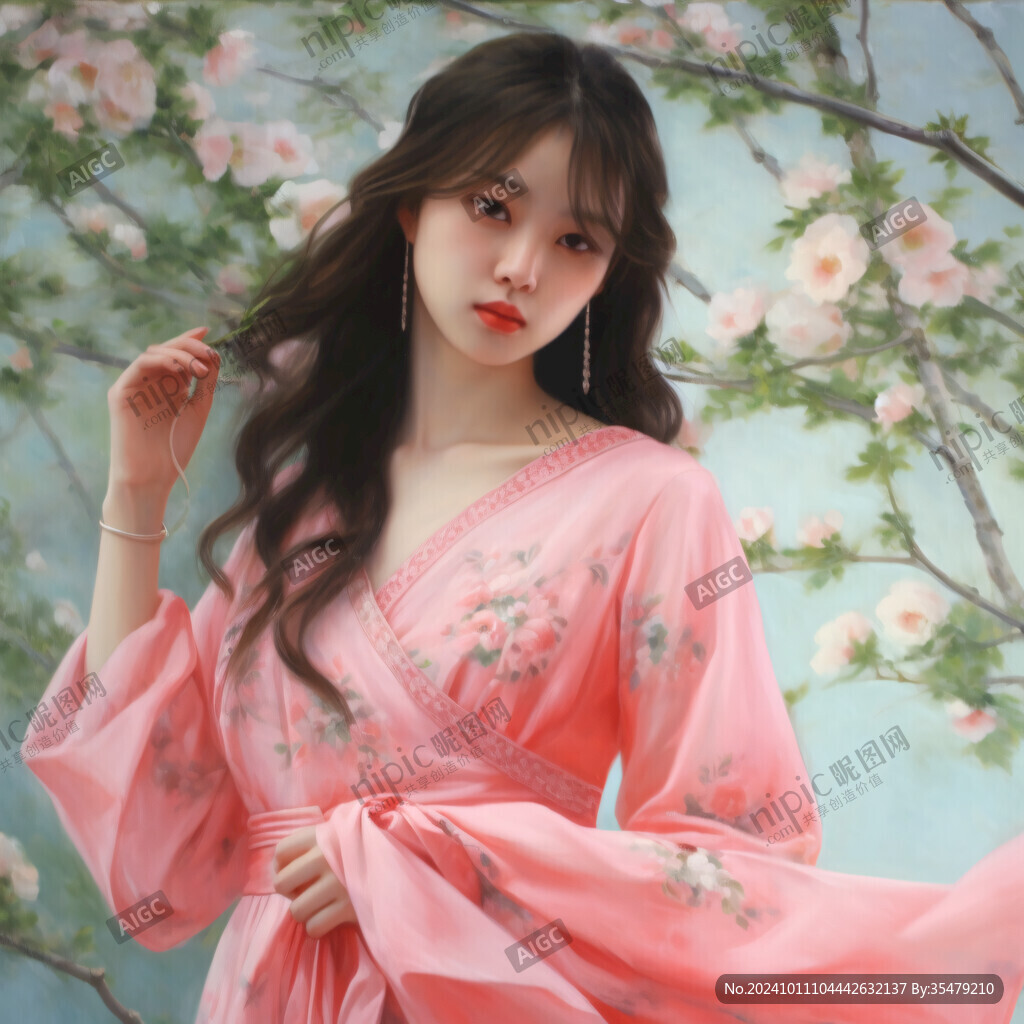 粉色汉服女子