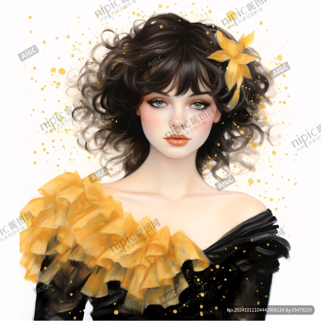 时尚美妆节日插画女孩