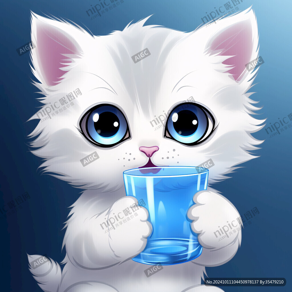 可爱蓝色小猫咪