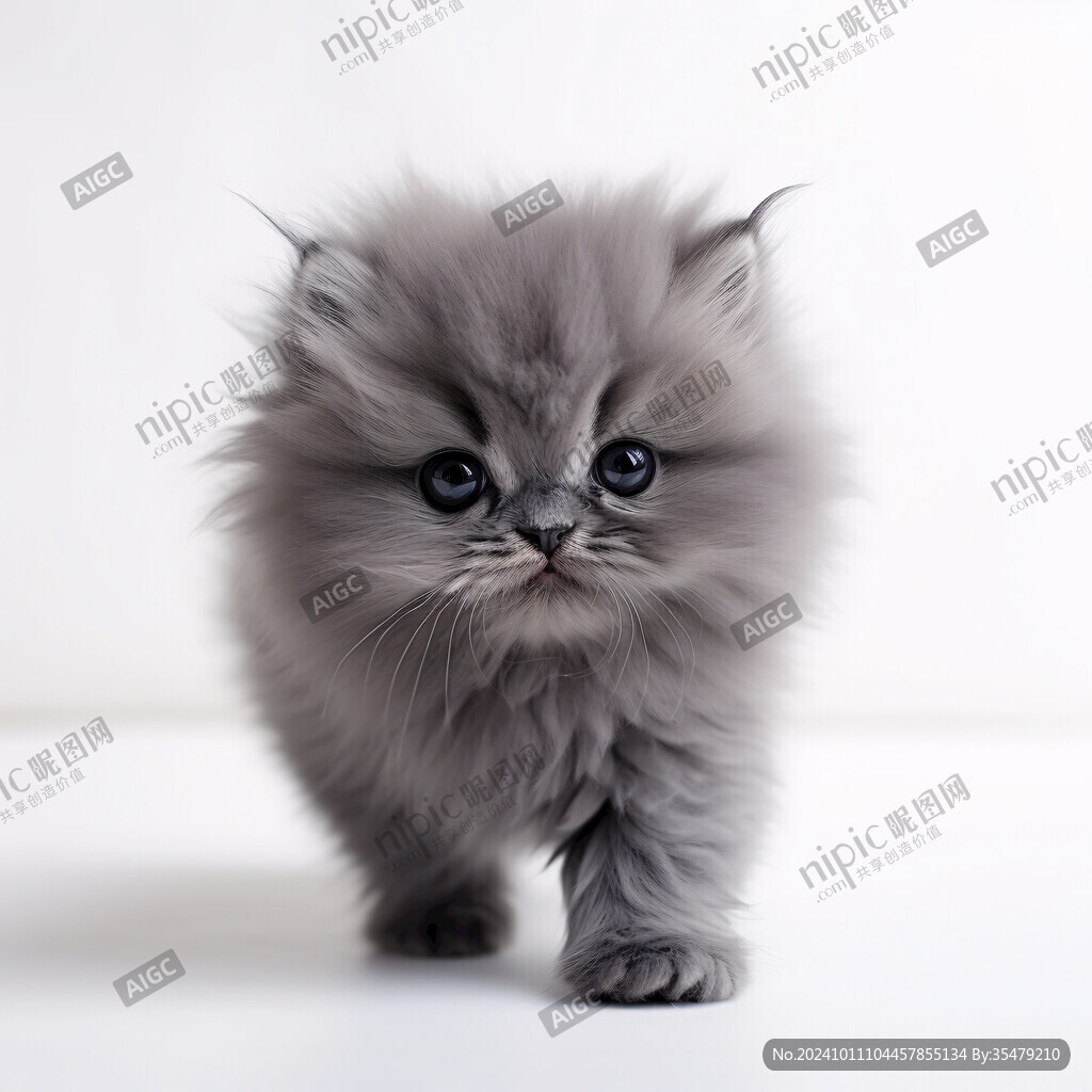 写实猫毛茸茸宠物插画