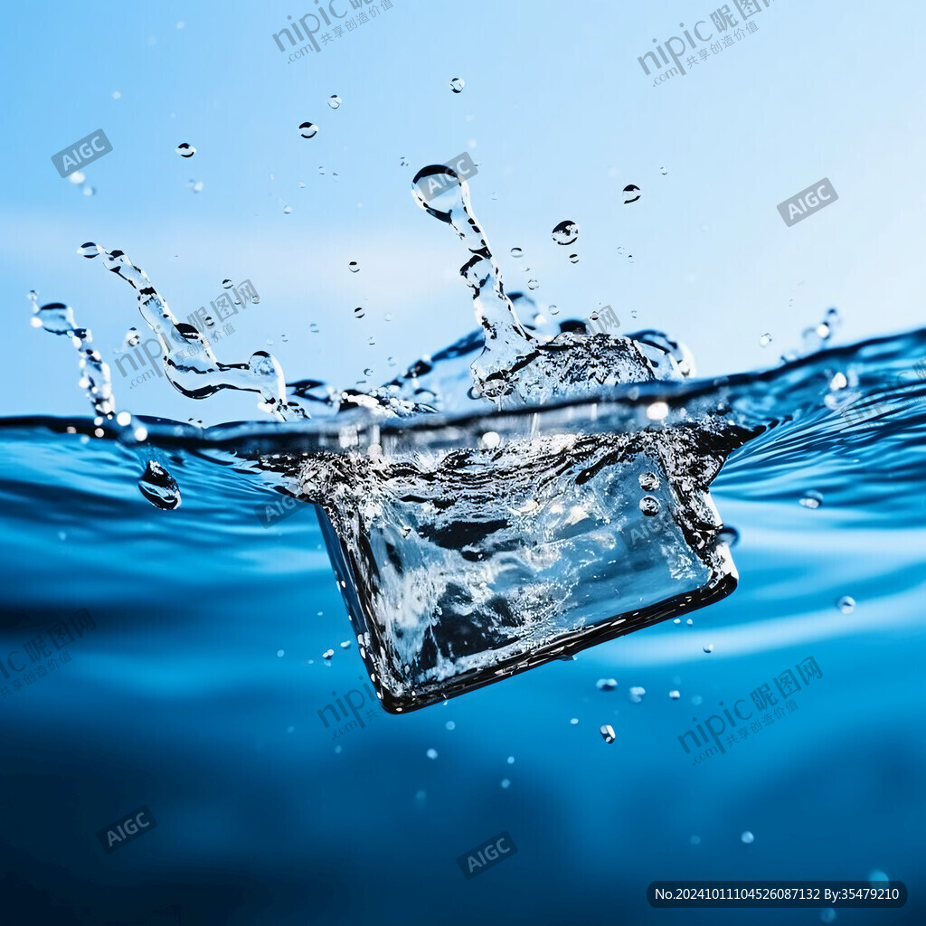 蓝色净水净化水矿泉水