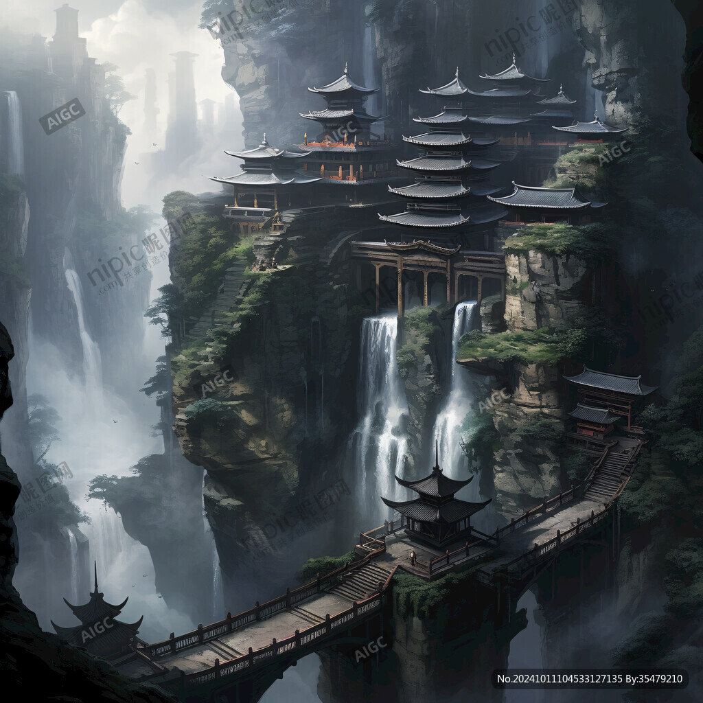 宫殿楼阁仙境仙人大殿