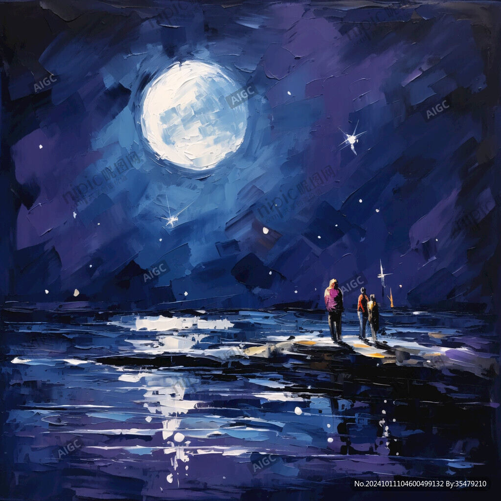 月夜油画